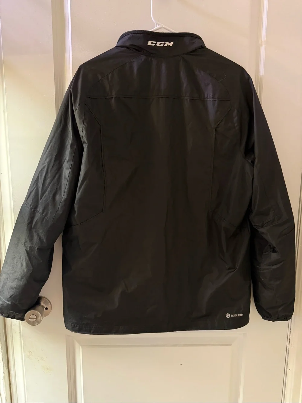 CCM Men's Black Windbreaker Jacket with Zip Pockets